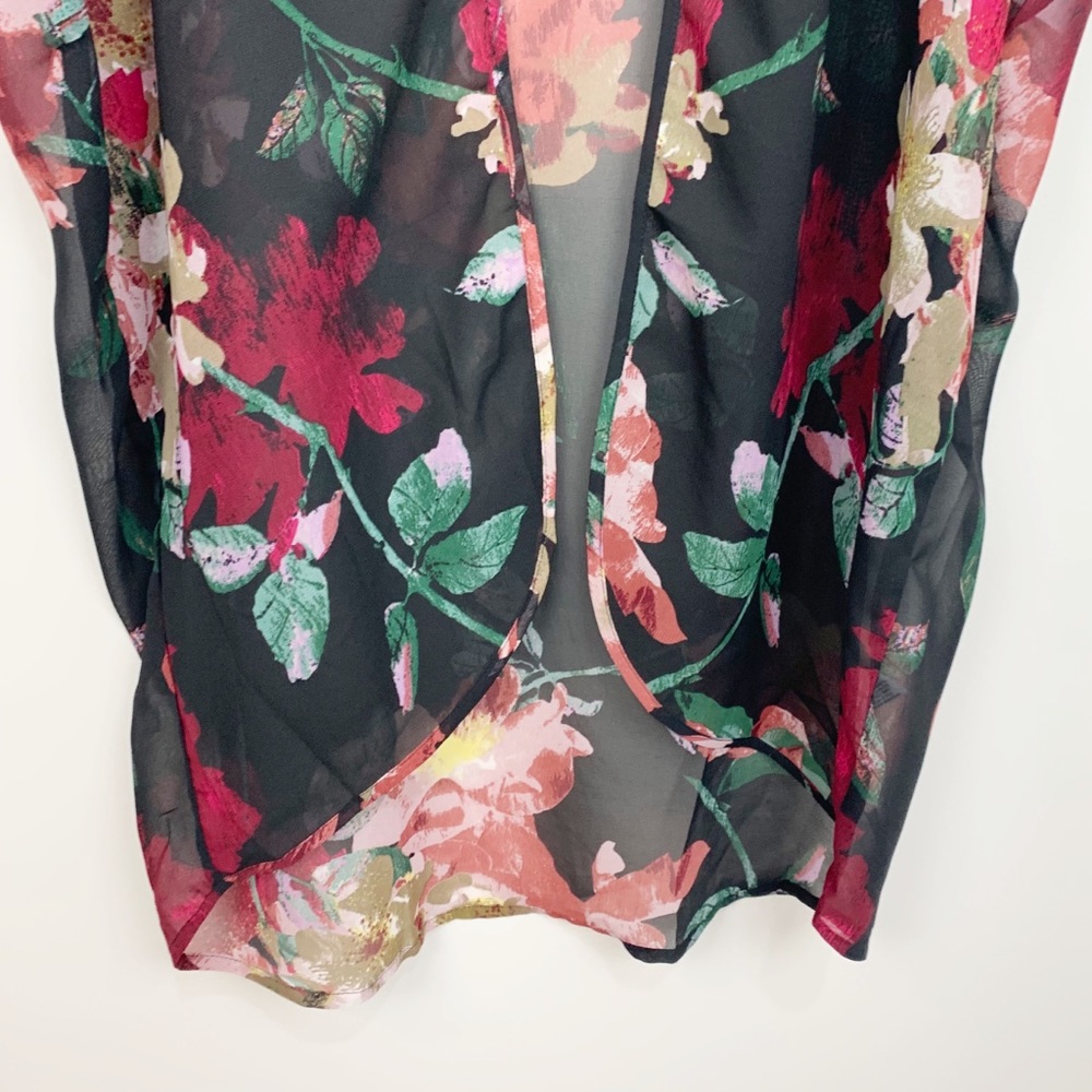 Shake It Up Floral Kimono Duster Coverup 1X 2X - Picture 6 of 6